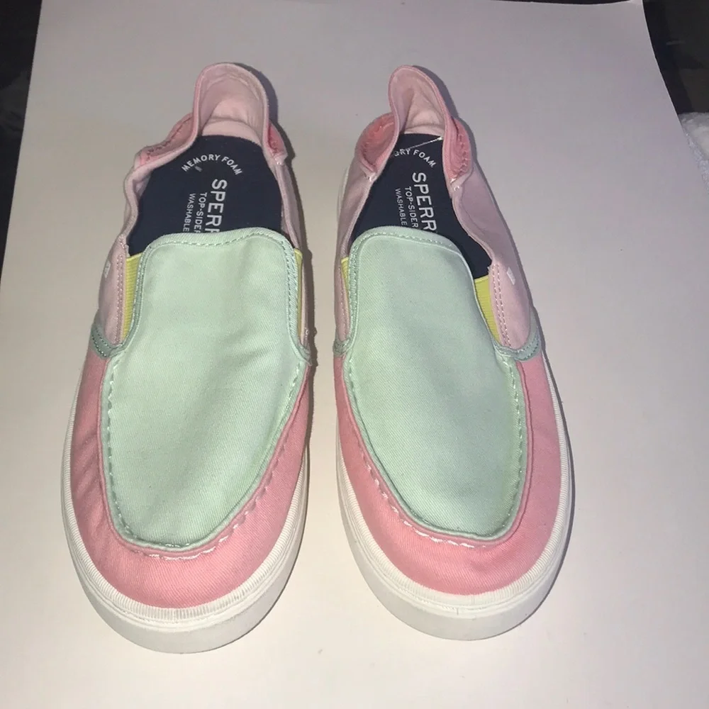 Women’s/Girl’s Pastel Canvas Sperry Slip-ons